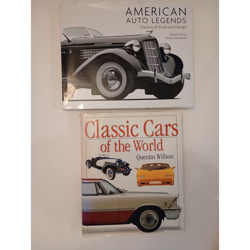 Classic Car Book Lot of 2 - Coffee Table Decor - Luxury Car - Dorling Kindersley